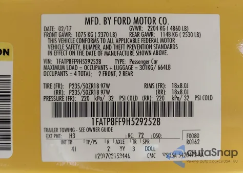 2017 Ford Mustang Gt Premium z USA, uszkodzony, nr VIN 1FATP8FF9H5292528